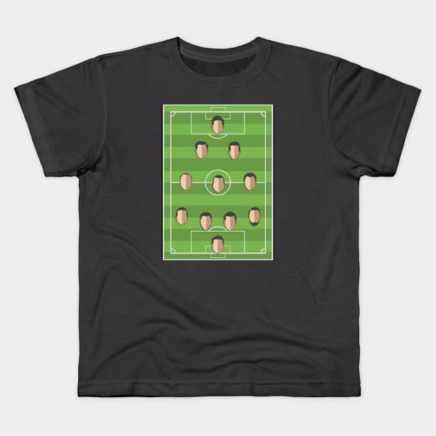 Football Formation 4-3-2-1 Kids T-Shirt by milhad